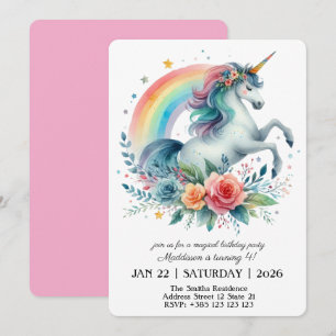 Magical Unicorn Geburtstagsparty Einladung
