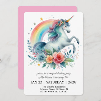 Magical Unicorn Geburtstagsparty Einladung