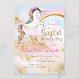 Magical Unicorn Geburtstagsparty Einladungen