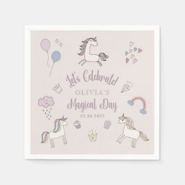 Magical Unicorn Geburtstagsparty Paper Napkins Serviette