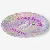 Magical Unicorn Geburtstagsparty Paper Pappteller (Schrägansicht)
