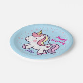 Magical Unicorn Geburtstagsplatte Pappteller (Schrägansicht)