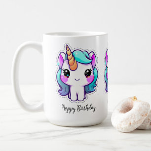 Magical Unicorn Geburtstagswünsche - Kawaii Style Kaffeetasse