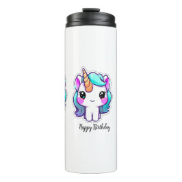 Magical Unicorn Geburtstagswünsche - Kawaii Style Thermosbecher