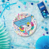 Magical Unicorn Girly Rainbow Retro Paint Spritzer Pappteller (Party)