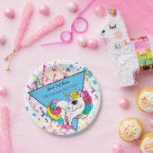 Magical Unicorn Girly Rainbow Retro Paint Spritzer Pappteller (Party)