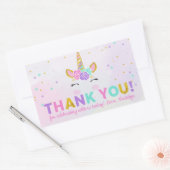 Magical Unicorn Glitzer Birthday Gefallen Vielen D Rechteckiger Aufkleber (Umschlag)