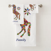 Magical Unicorn Glitzer Family personalisieren Badhandtuch Set (Insitu)