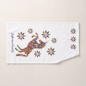 Magical Unicorn Glitzer Family personalisieren Badhandtuch Set (Handtuch)