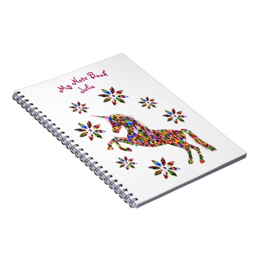 Magical Unicorn Glitzer Shiny Girly personalize Notizblock (Rechte Seite)