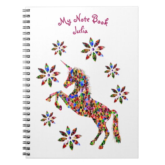 Magical Unicorn Glitzer Shiny Girly personalize Notizblock (Vorderseite)