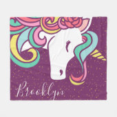 Magical Unicorn Gold Glitzer Girly Fleecedecke (Vorderseite (Horizontal))