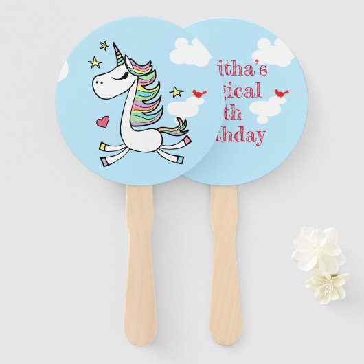 Magical Unicorn Hand Fan Fächer (Vorne und Hinten)