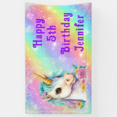 Magical Unicorn Happy Birthday Glitzern Banner (Vertikal)