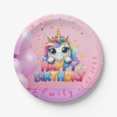 Magical Unicorn Happy Birthday Pappteller (Vorderseite)