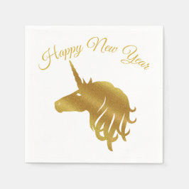 Magical Unicorn Happy New Year Napkin Serviette