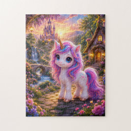 Magical Unicorn in a Fairytale Landscape Jigsaw Pu Puzzle