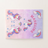 Magical Unicorn Kawaii Name Jigsaw Puzzle (Horizontal)