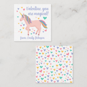 Magical Unicorn Kids Classroom Valentine Card Mitteilungskarte