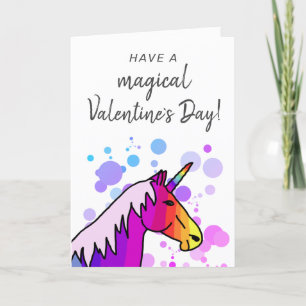 Magical Unicorn Kinder Klassenzimmer Valentine Tag Feiertagskarte