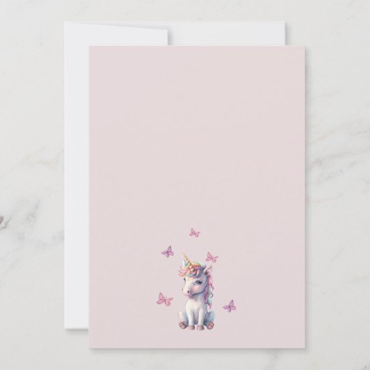 Magical Unicorn Kinderdusche Einladung (Rückseite)