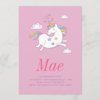MAGICAL UNICORN KINDERGEBURTSTAG EINLADUNG