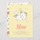 MAGICAL UNICORN KINDERGEBURTSTAG INVITATION EINLADUNG (Vorne/Hinten)