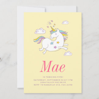 MAGICAL UNICORN KINDERGEBURTSTAG INVITATION EINLADUNG