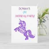 "MAGICAL UNICORN"-KINDERGEBURTSTAG-PARTY EINLADUNG (Stehend Vorderseite)