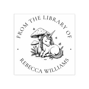 Magical Unicorn Library Book Briefmarke Gummistempel
