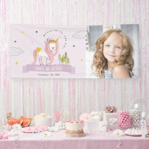 Magical Unicorn Lila Lilac Kinder Foto Geburtstag Banner