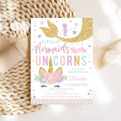 Magical Unicorn Mermaid Birthday Einladung