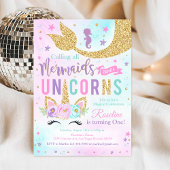 Magical Unicorn Mermaid Birthday Einladung