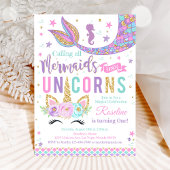 Magical Unicorn Mermaid Birthday Einladung