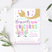 Magical Unicorn Mermaid Birthday Einladung