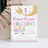 Magical Unicorn Mermaid Birthday Einladung