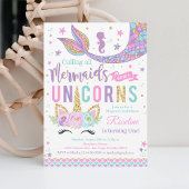Magical Unicorn Mermaid Birthday Einladung