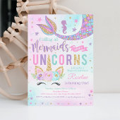Magical Unicorn Mermaid Birthday Einladung