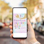 Magical Unicorn Mermaid Birthday Einladung