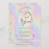 Magical Unicorn Moon Holographic Einladung (Vorne/Hinten)