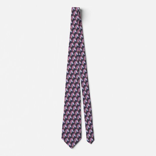 Magical Unicorn Navy Blue und Pink Neck Tie Krawatte (Vorderseite)