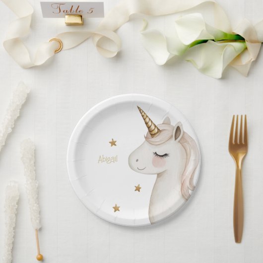 Magical Unicorn Neutral Birthday Party Pappteller (Hochzeit)