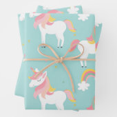 Magical Unicorn Niedlich Pastel Baby Girl Tween Geschenkpapier Set (Beispiel)