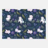 Magical Unicorn Night Forest Seamless Pattern Geschenkpapier Set (Vorderseite)