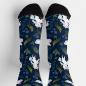 Magical Unicorn Night Forest Seamless Pattern Socken (Oben)