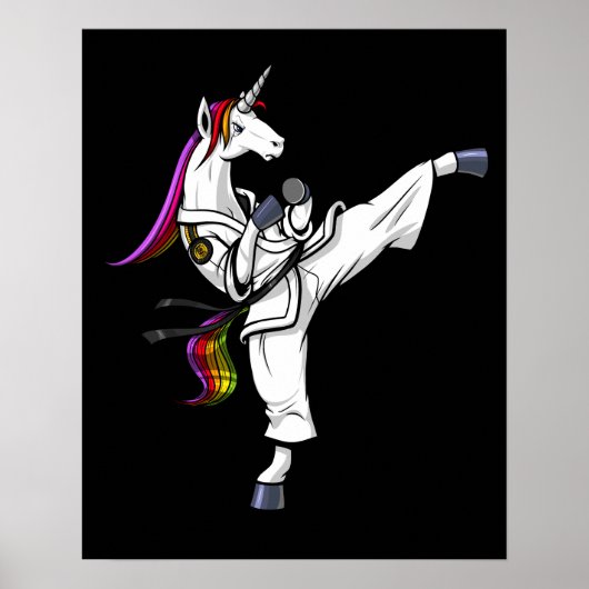 Magical Unicorn Ninja Karate Funny Martial Arts Poster (Vorne)