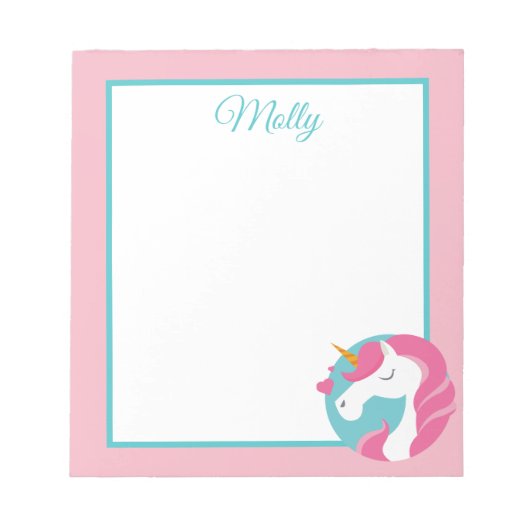 Magical Unicorn Notepad Notizblock (Vorderseite)