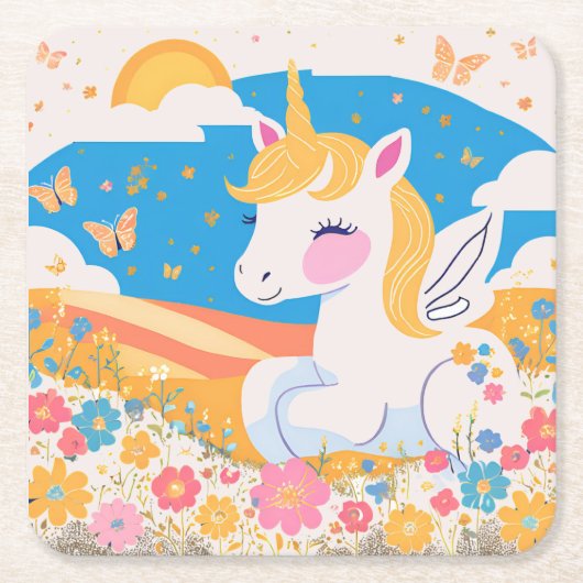 Magical Unicorn Paper Untersetzer (Vorderseite)