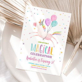Magical Unicorn Party Rainbow Girl Erstgeburt Einladung