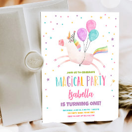 Magical Unicorn Party Rainbow Girl Erstgeburt Einladung